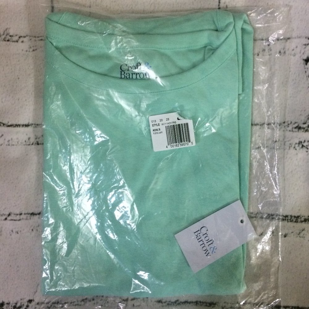Croft & Barrow Button Shoulder Tee Top L - Picture 5 of 7